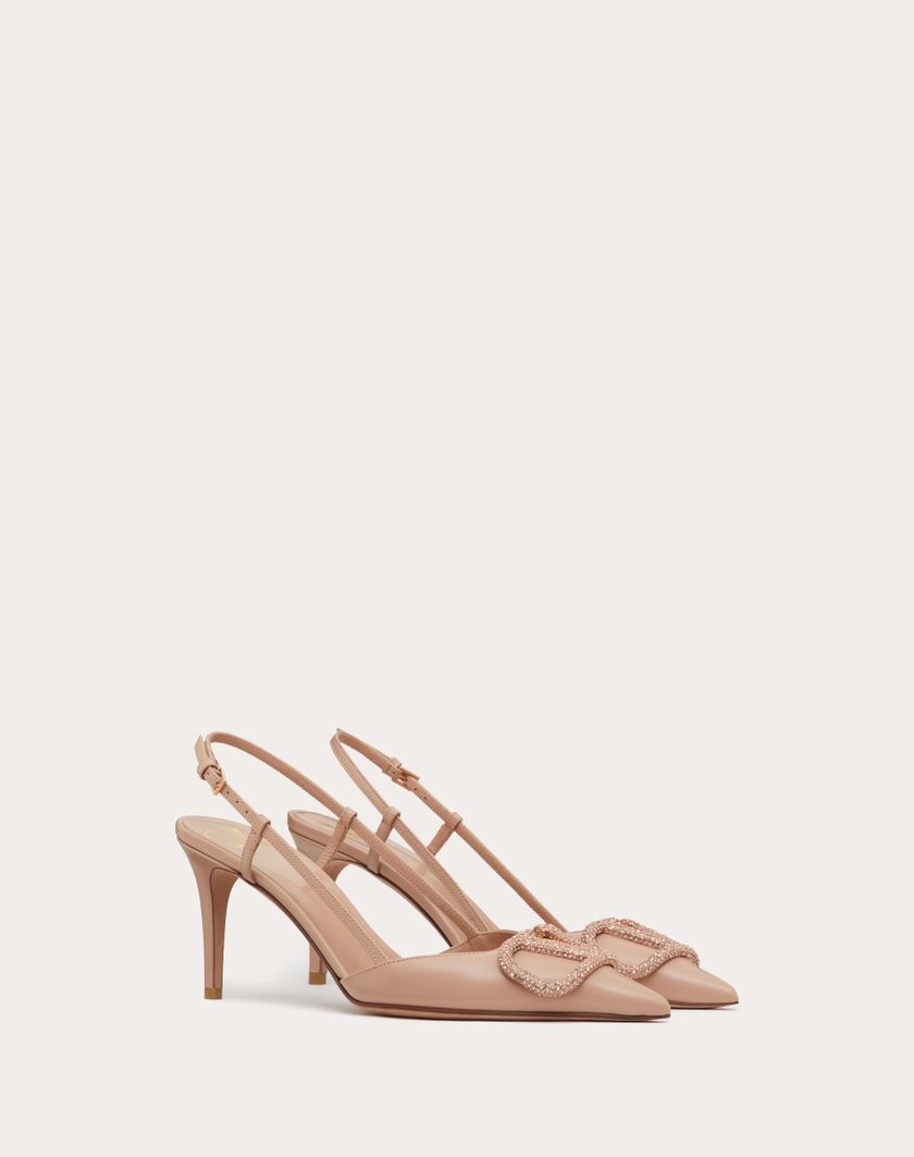 VLOGO SIGNATURE SLINGBACK PUMP IN CALFSKIN LEATHER 80MM - Image 1